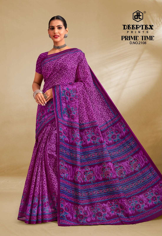 Deeptex Prime Time Vol 21 Pure Cotton Printed Saree