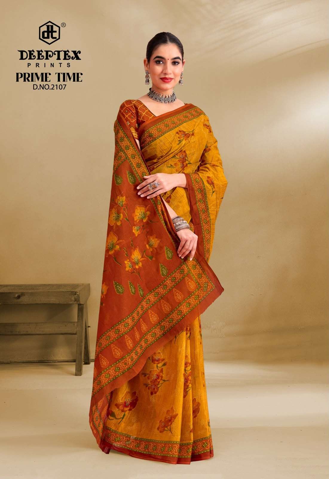 Deeptex Prime Time Vol 21 Pure Cotton Printed Saree