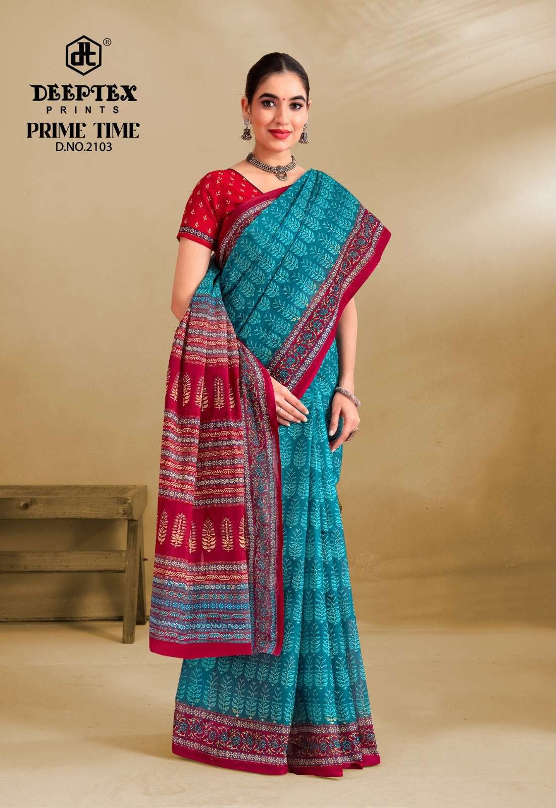 Deeptex Prime Time Vol 21 Pure Cotton Printed Saree