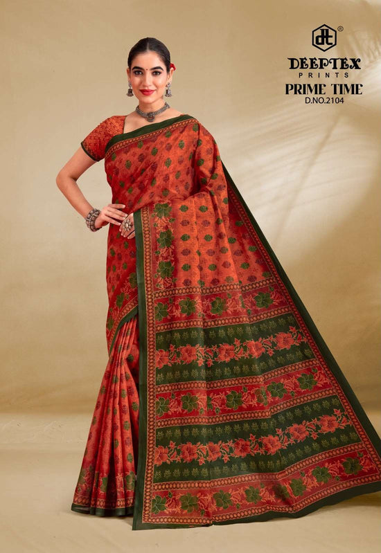 Deeptex Prime Time Vol 21 Pure Cotton Printed Saree