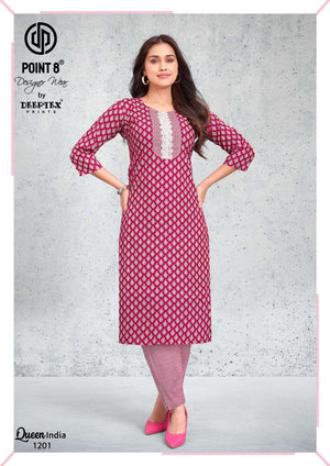 Deeptex Queen India Vol 12 Cotton Stitched Kurti Bottom Set