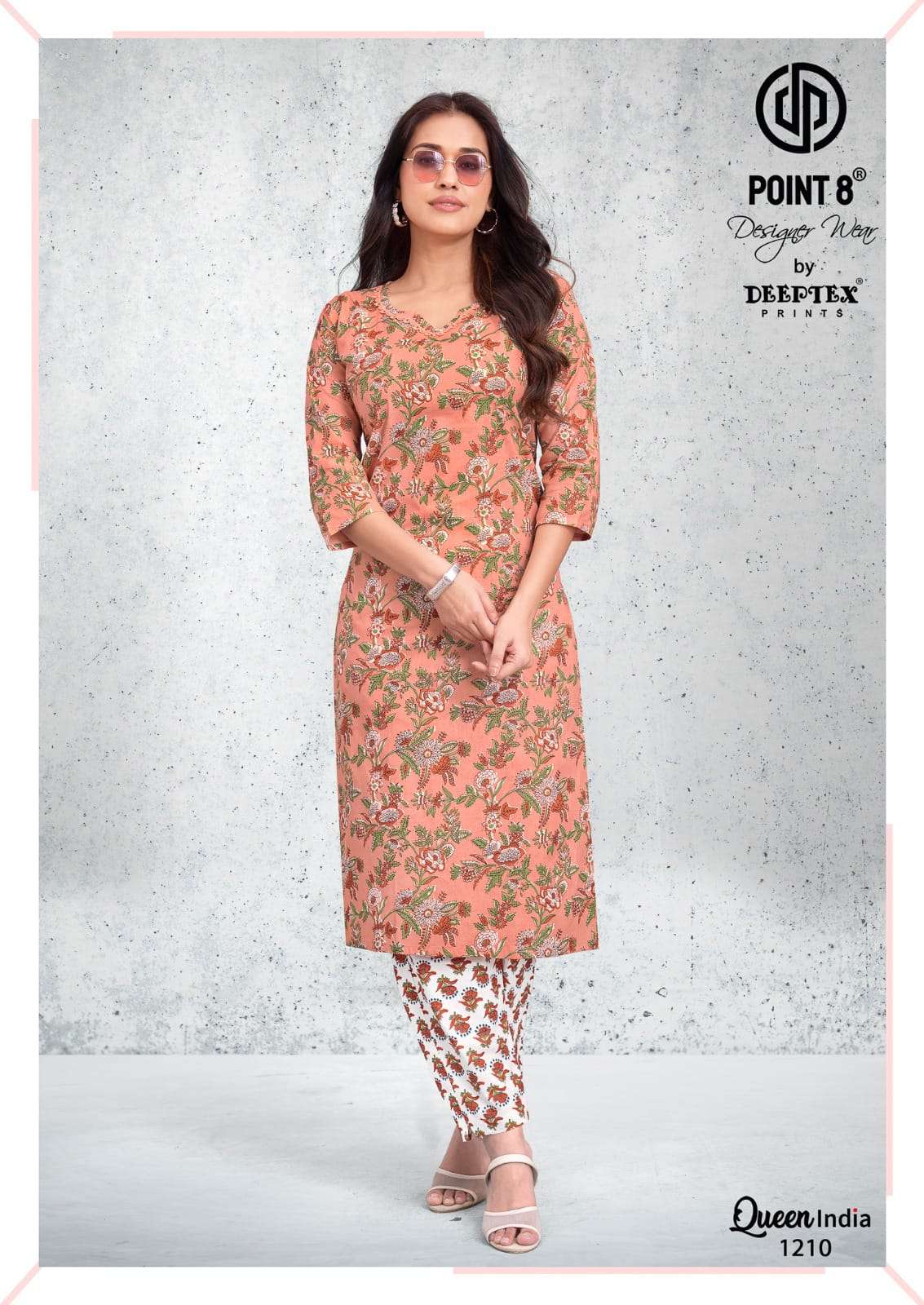 Deeptex Queen India Vol 12 Cotton Stitched Kurti Bottom Set