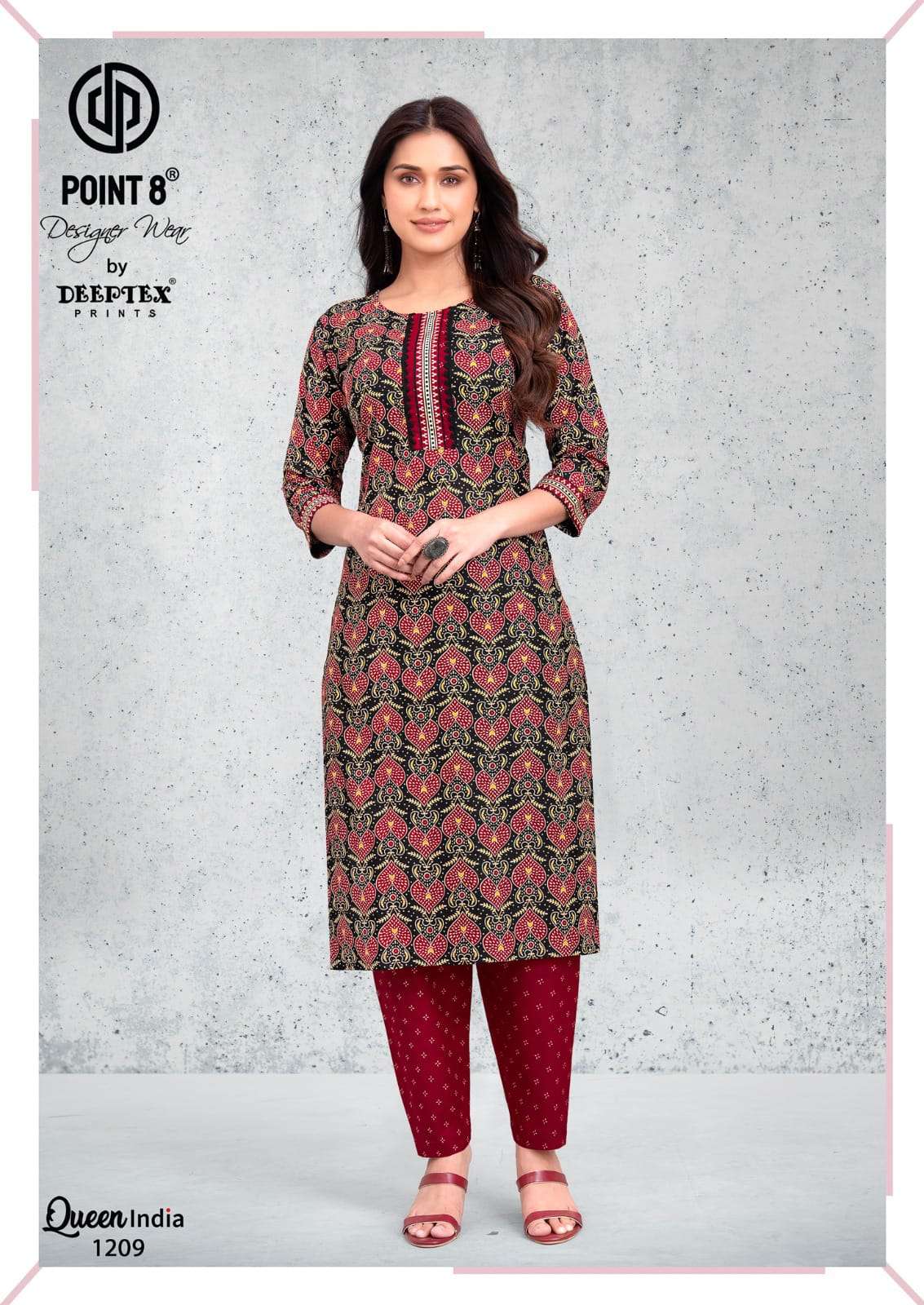 Deeptex Queen India Vol 12 Cotton Stitched Kurti Bottom Set