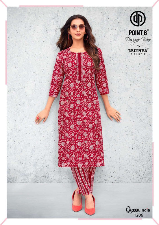 Deeptex Queen India Vol 12 Cotton Stitched Kurti Bottom Set