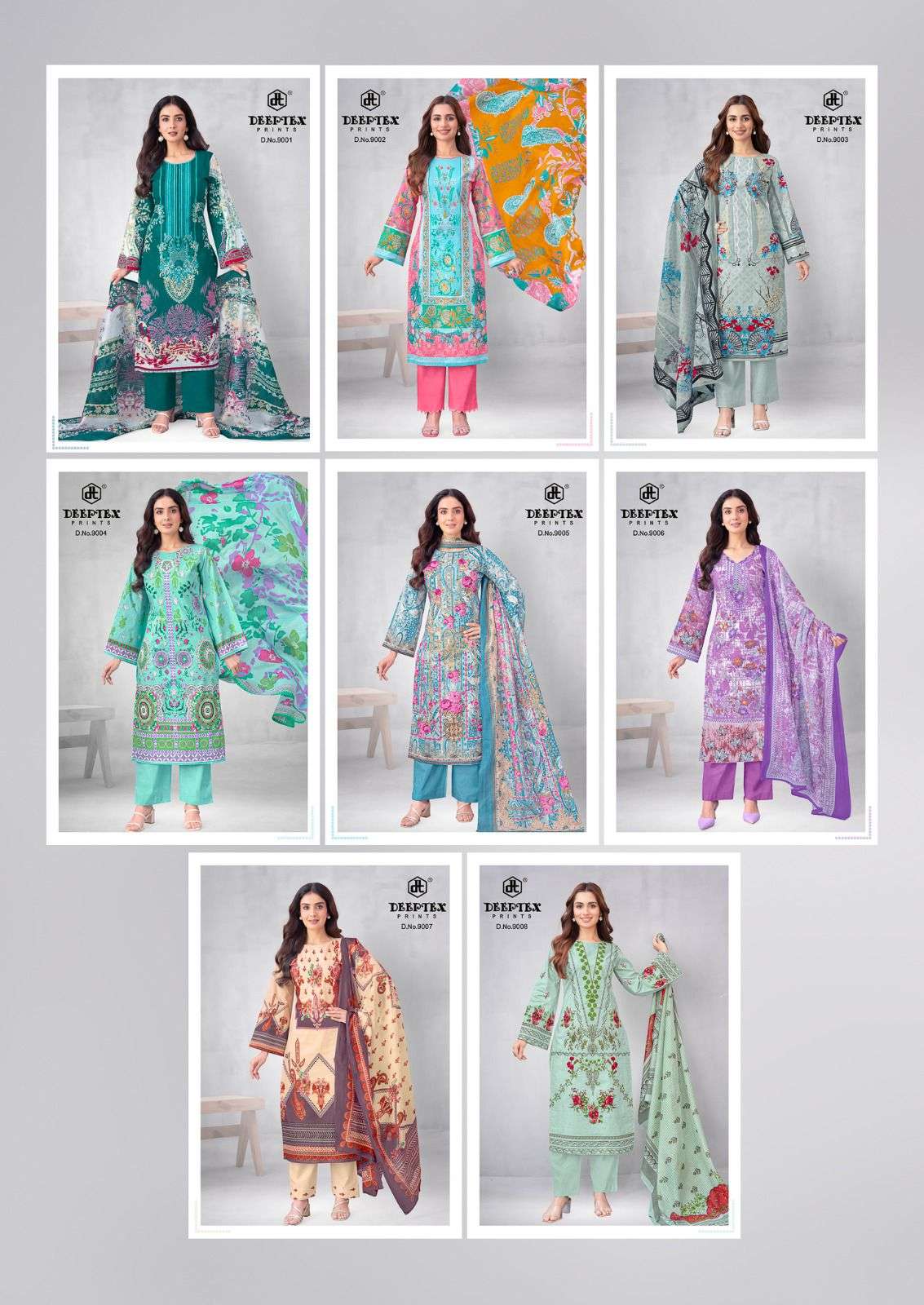 Deeptex Roohi Zara Vol-9 Dress Material Wholesale Catalogue