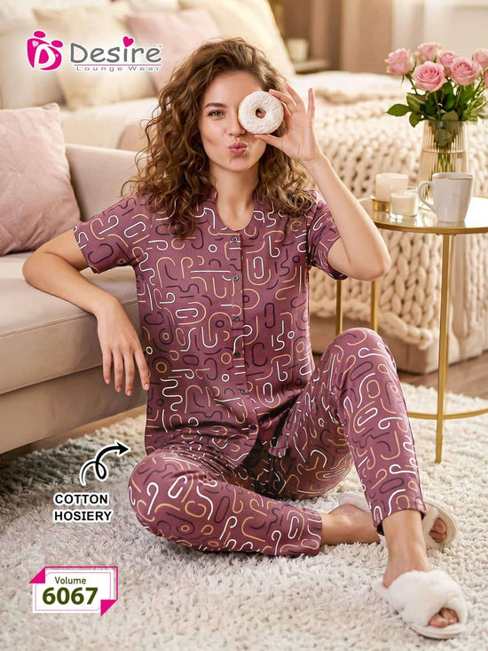 Desire Vol 6067 Premium Hosiery Night Suit Set - Amrah Wholesale
