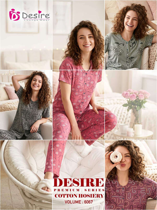 Desire Vol 6067 Premium Hosiery Night Suit Set - Amrah Wholesale
