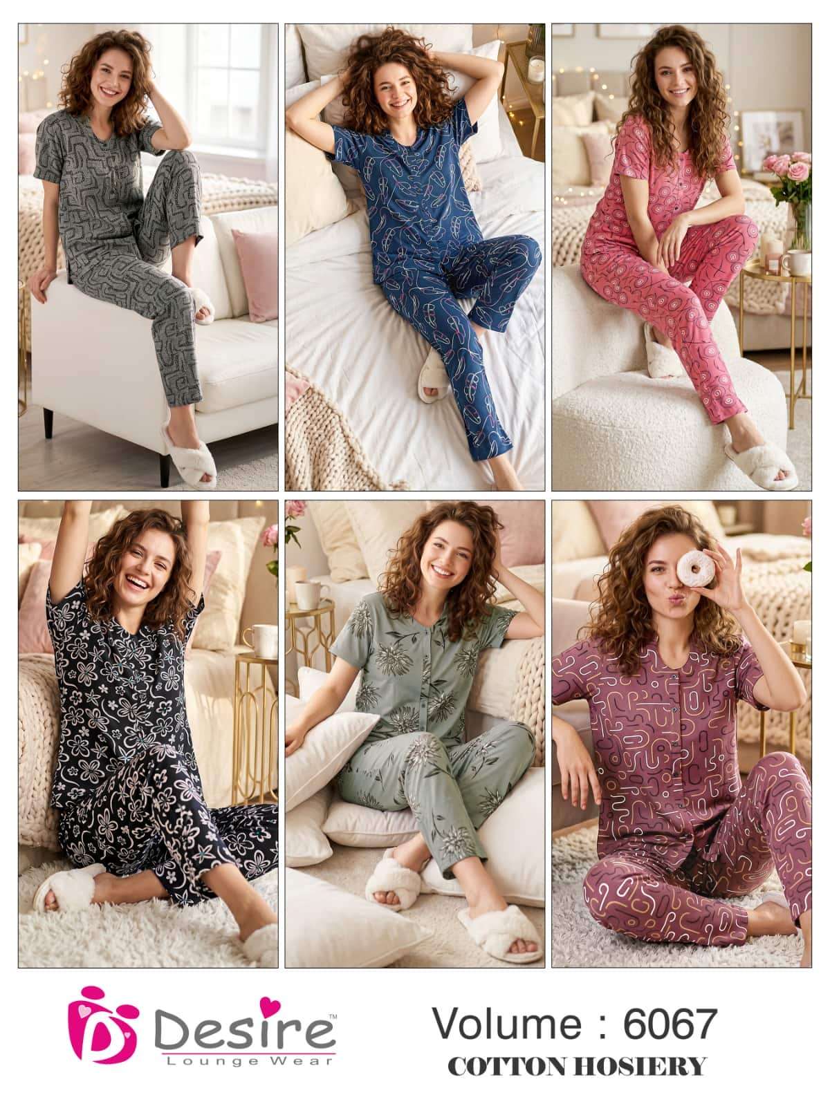 Desire Vol 6067 Premium Hosiery Night Suit Set - Amrah Wholesale