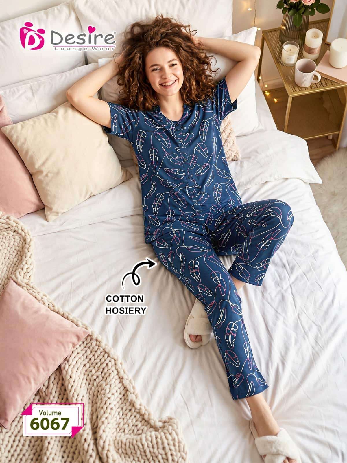 Desire Vol 6067 Premium Hosiery Night Suit Set - Amrah Wholesale