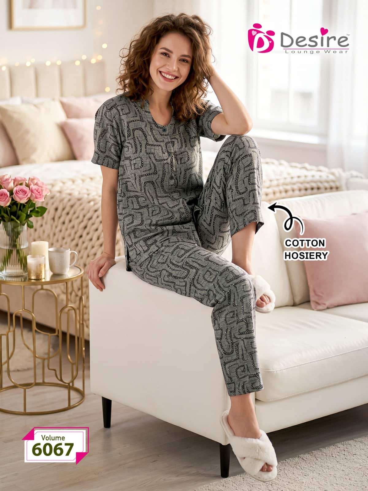 Desire Vol 6067 Premium Hosiery Night Suit Set - Amrah Wholesale