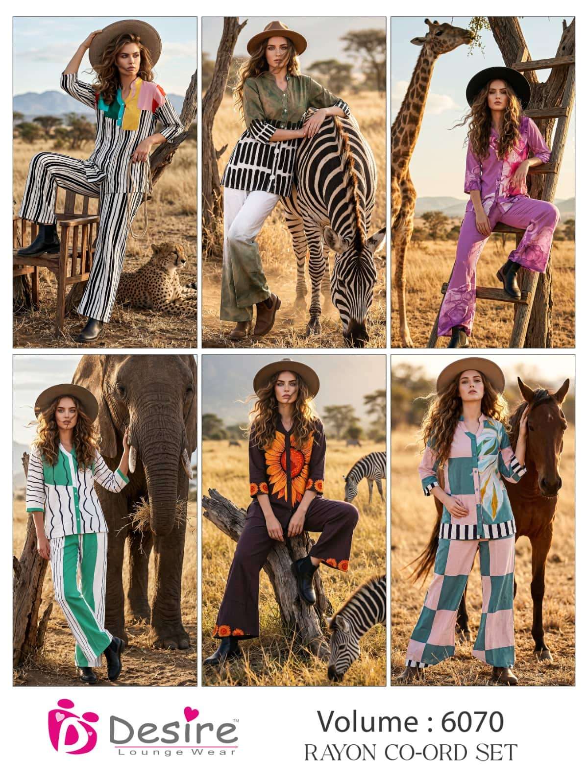 Desire Vol 6070 Ultra Premium Rayon Digital Co-Ord Set - Amrah Wholesale