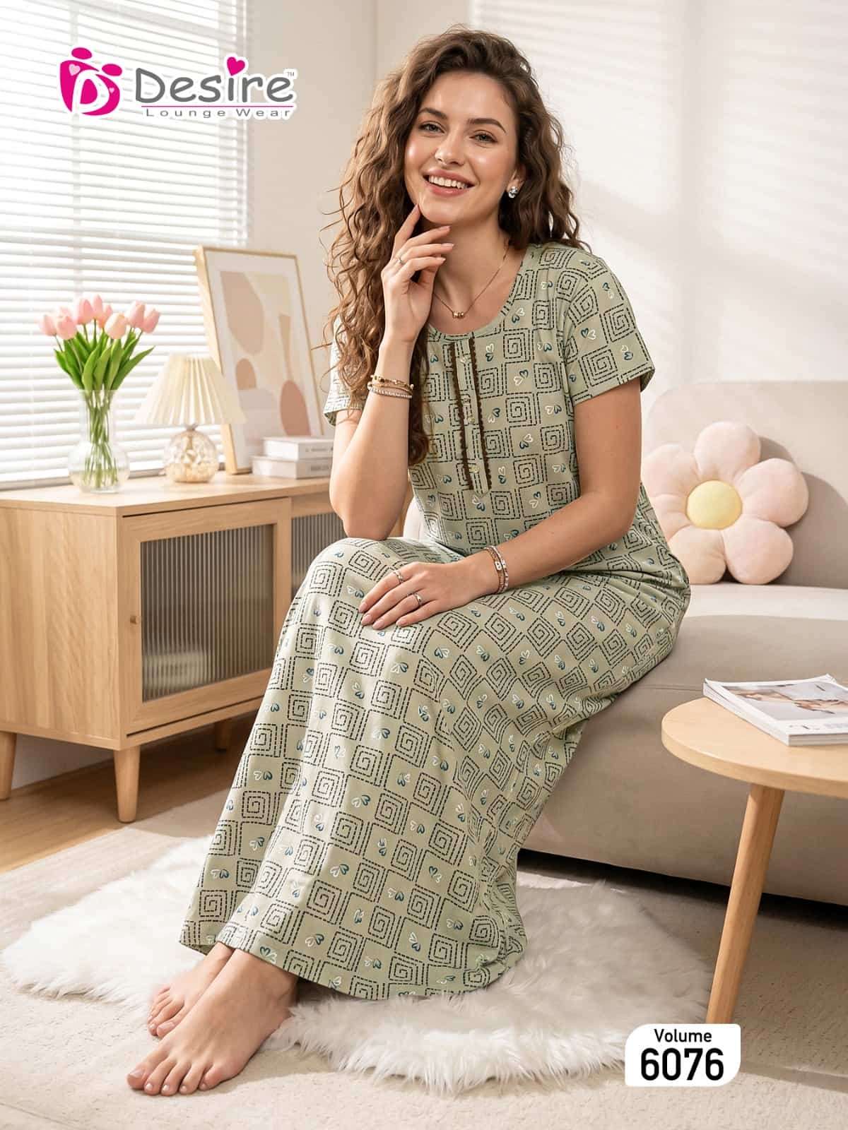 Desire Vol 6076 Stitched Long Nighty Wholesale - Amrah Wholesale