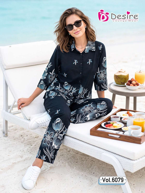 Desire Vol 6079 Premium Rayon Shirt Style Co-Ord Set - Amrah Wholesale