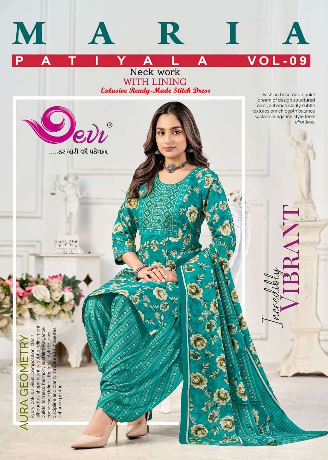 Devi Maria Vol 9 Indo Cotton Stitched Salwar Suit Set