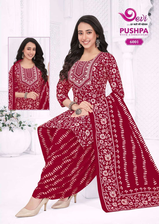 Devi Pushpa Vol 6 Readymade Indo Cotton Patiyala Suit Set