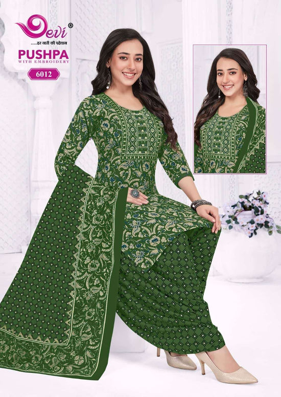 Devi Pushpa Vol 6 Readymade Indo Cotton Patiyala Suit Set