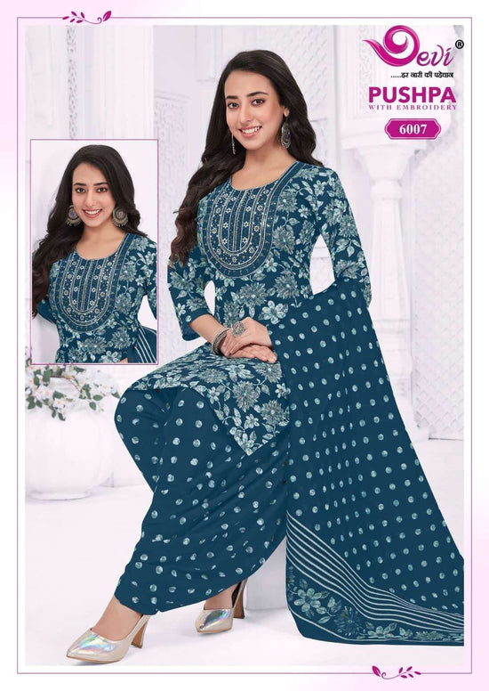 Devi Pushpa Vol 6 Readymade Indo Cotton Patiyala Suit Set