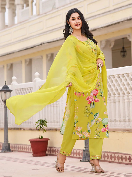 Dhruvi 431 Cotton Printed Kurti Pant Dupatta Set - Amrah Wholesale