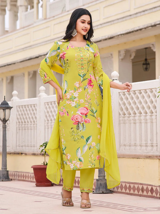 Dhruvi 431 Cotton Printed Kurti Pant Dupatta Set - Amrah Wholesale