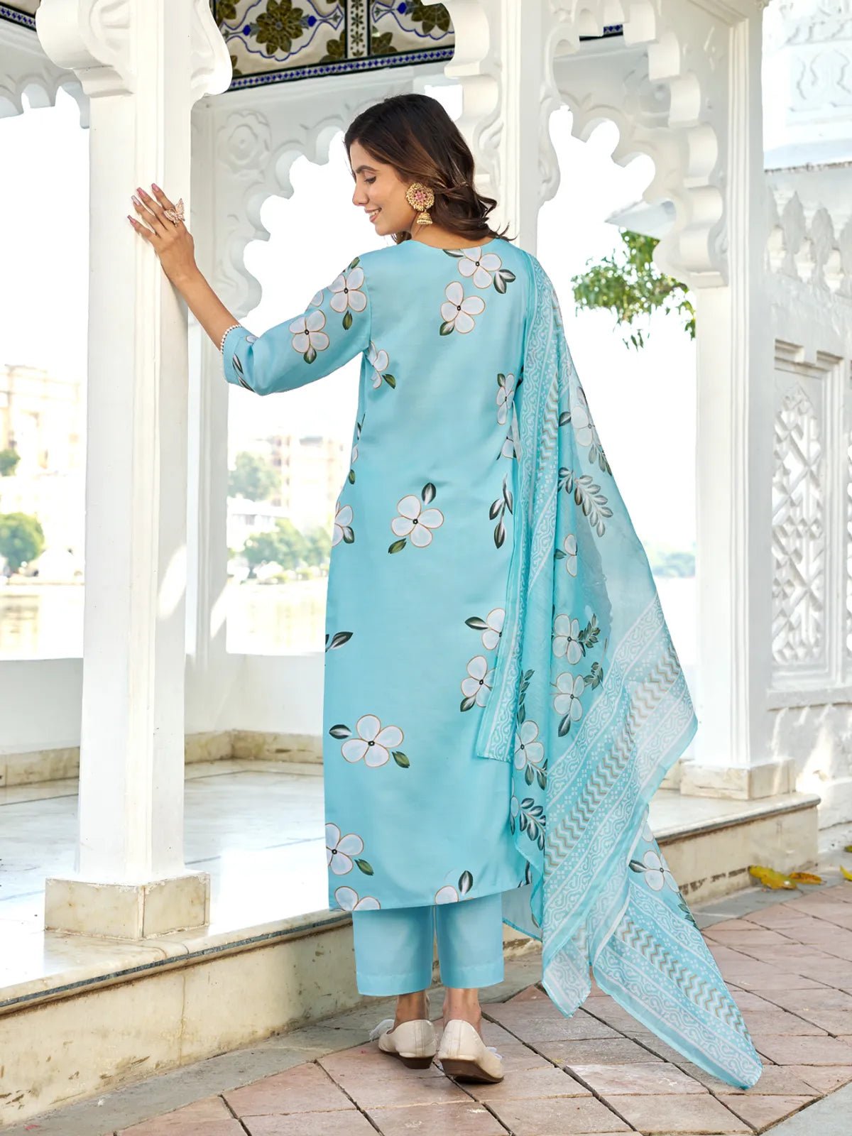Dhruvi 432 Cotton Printed Kurti Pant Dupatta Set - Amrah Wholesale