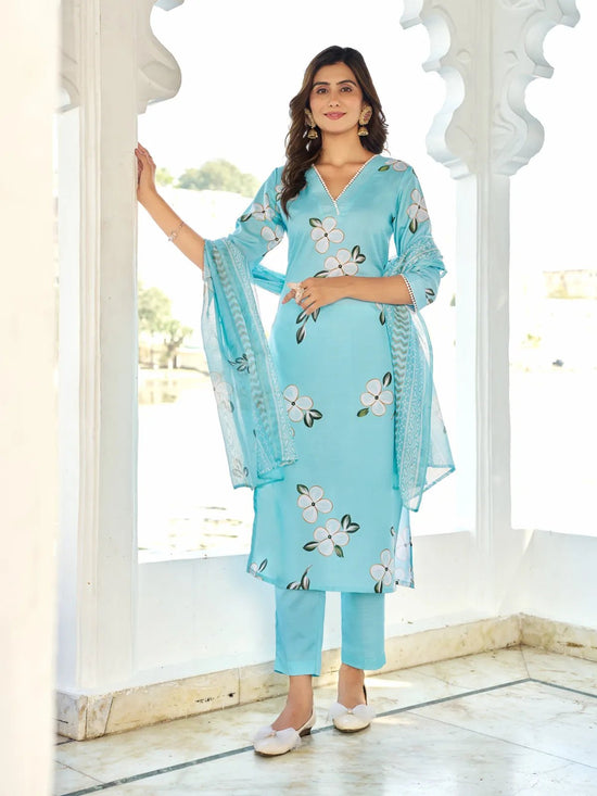 Dhruvi 432 Cotton Printed Kurti Pant Dupatta Set - Amrah Wholesale