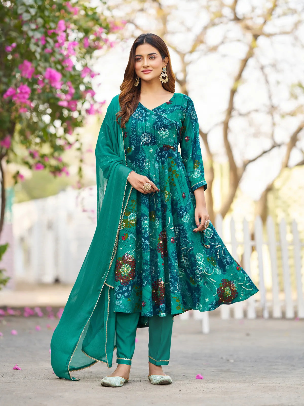 Dhruvi 433 Rayon Printed Kurti Pant Dupatta Set