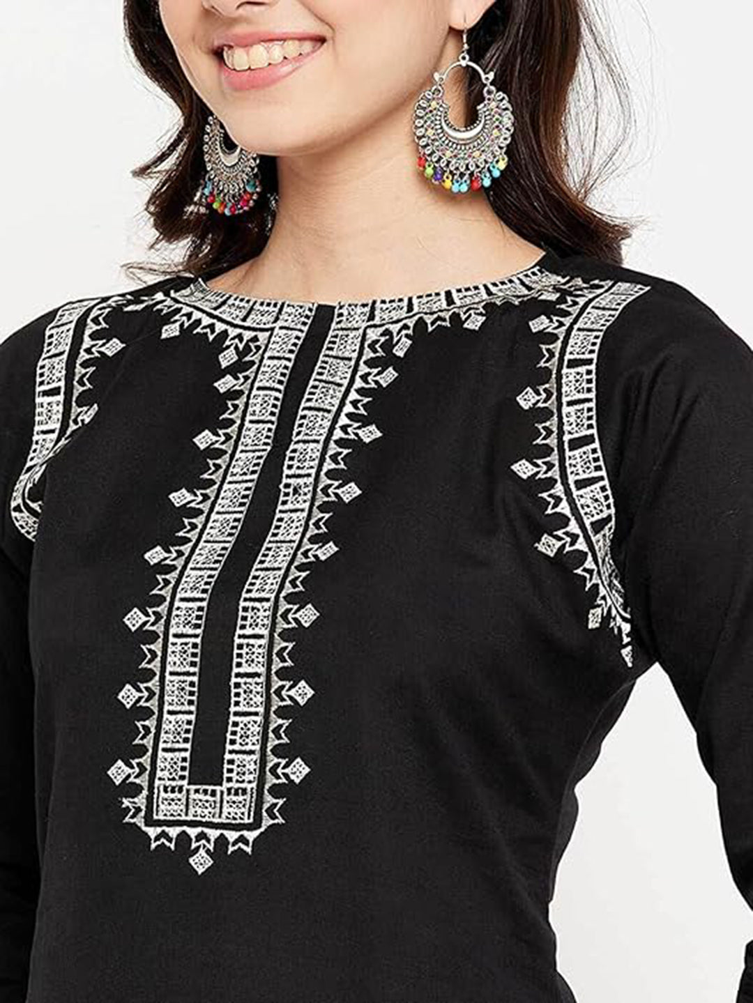 Dhruvi 453 Cotton Embroidered Kurti Pant Set