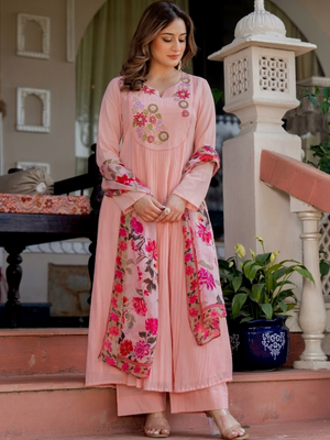 Amrah Wholesale Dhruvi 460 New Viscose Embroidery Kurti With Bottom Dupatta Collection