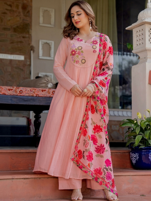 Amrah Wholesale Dhruvi 460 New Viscose Embroidery Kurti With Bottom Dupatta Collection