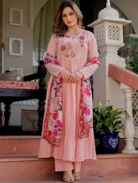 Amrah Wholesale Dhruvi 460 New Viscose Embroidery Kurti With Bottom Dupatta Collection