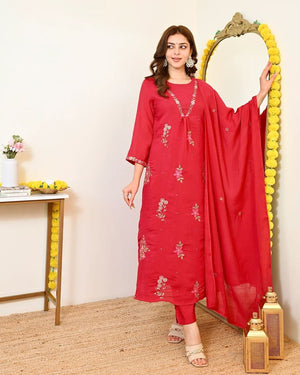Amrah Wholesale Dhruvi 461 New Viscose Embroidered Kurti With Bottom Dupatta Collection