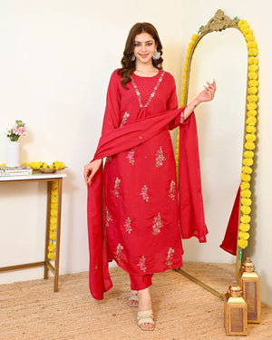 Amrah Wholesale Dhruvi 461 New Viscose Embroidered Kurti With Bottom Dupatta Collection
