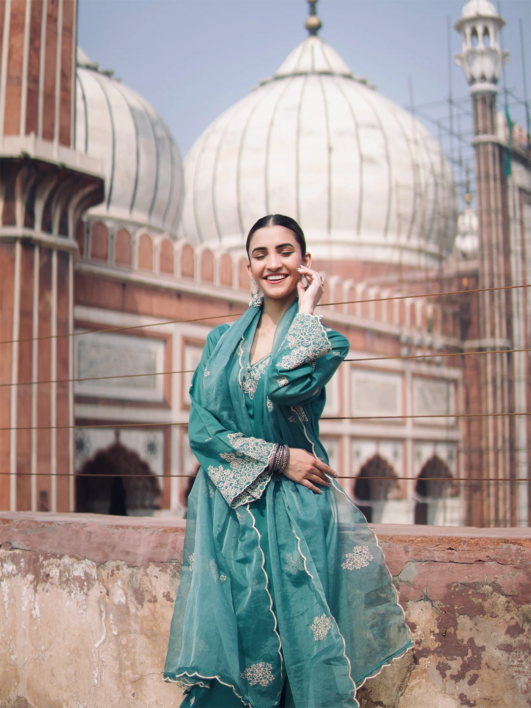 Dhruvi 462 Viscose Embroidered Kurti Pant Dupatta Set