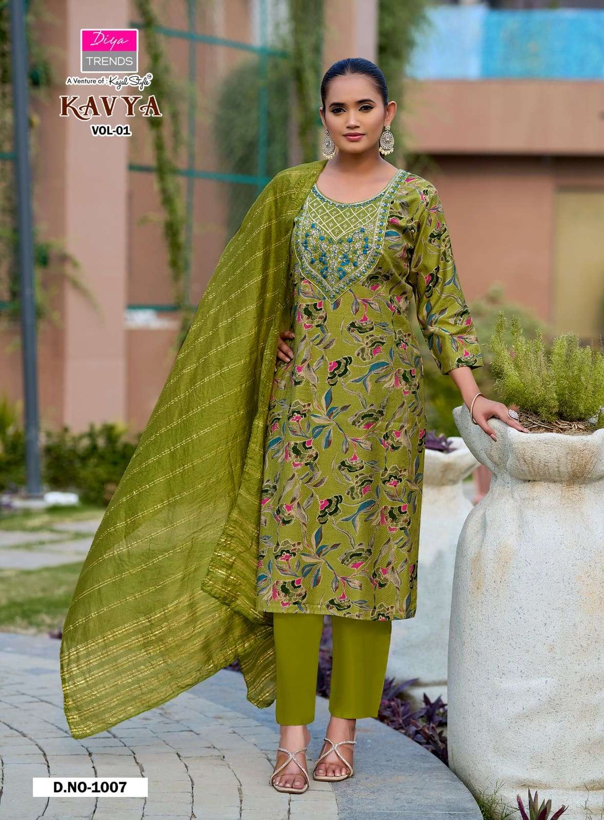 Diya Trends Kavya Vol 1 Vertican Embroidered Salwar Suit Set