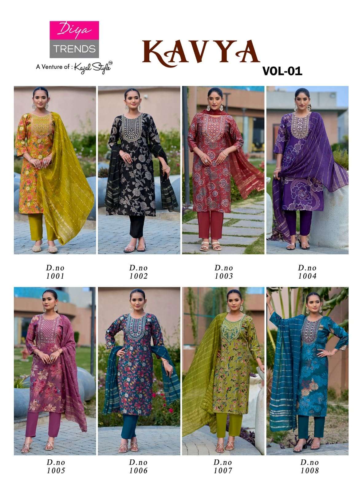 Diya Trends Kavya Vol 1 Vertican Embroidered Salwar Suit Set