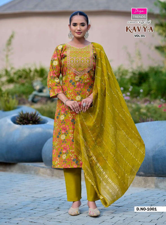 Diya Trends Kavya Vol 1 Vertican Embroidered Salwar Suit Set