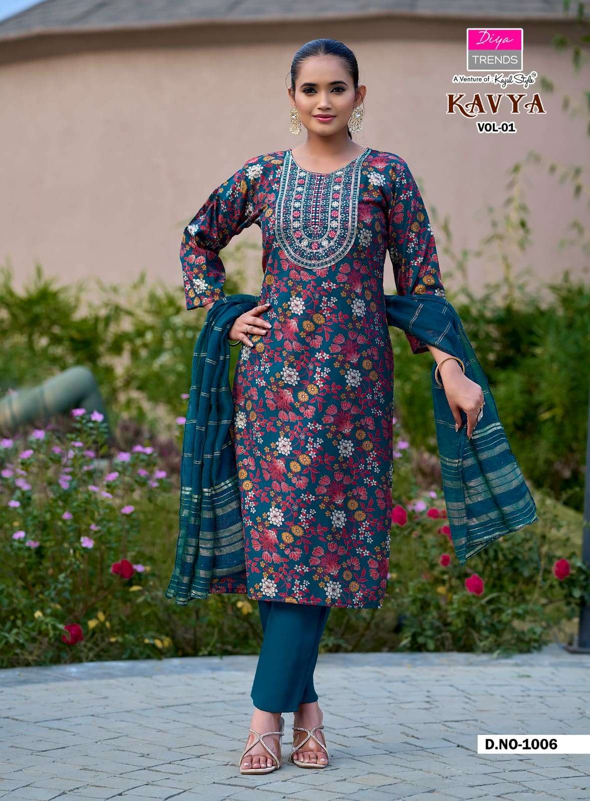 Diya Trends Kavya Vol 1 Vertican Embroidered Salwar Suit Set