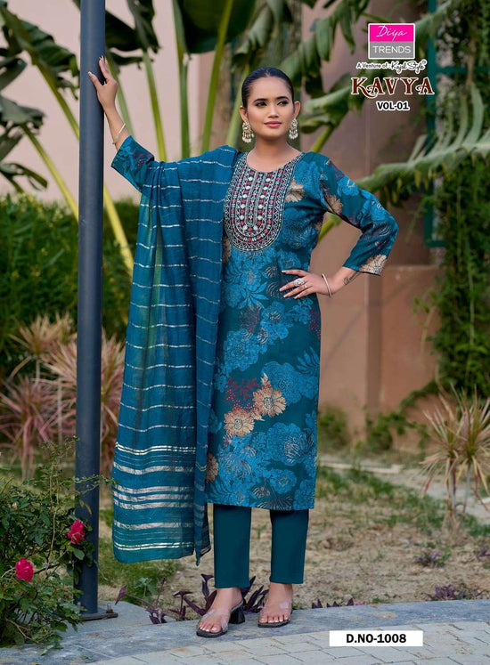 Diya Trends Kavya Vol 1 Vertican Embroidered Salwar Suit Set
