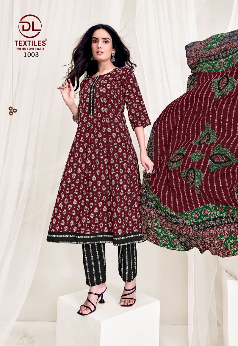 Dl Pink City Vol 1 Readymade Cotton Printed Anarkali Suit Set