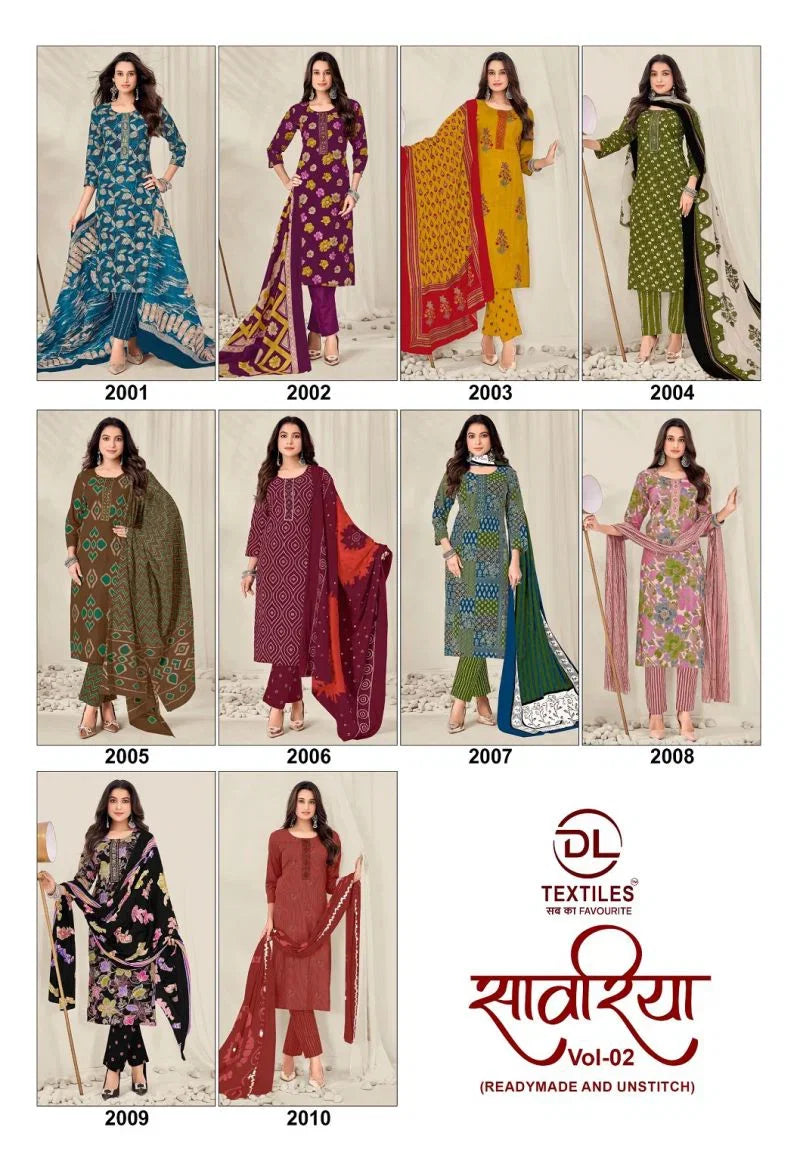 Dl Sawariya Vol 2 Readymade Cotton Kurti Pant With Dupatta