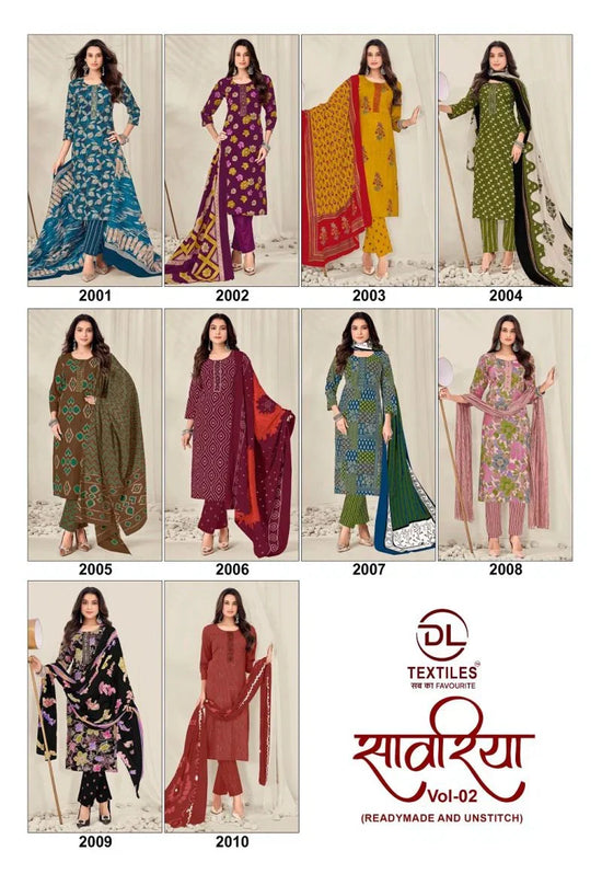 Dl Sawariya Vol 2 Readymade Cotton Kurti Pant With Dupatta