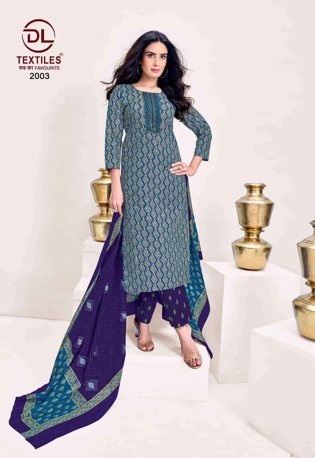 DL Textiles Kacchi Ajrakh Vol 2 Cotton Kurti Pant Dupatta Set - Amrah Wholesale