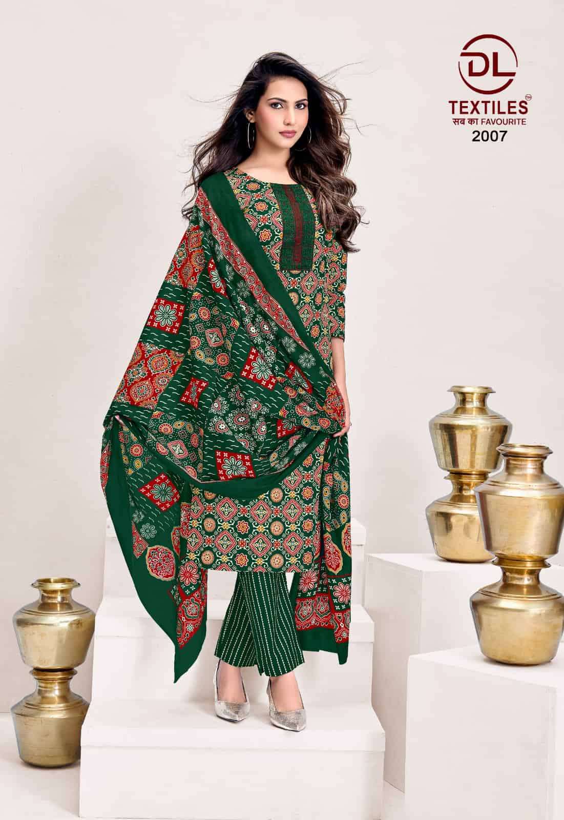 DL Textiles Kacchi Ajrakh Vol 2 Cotton Kurti Pant Dupatta Set - Amrah Wholesale