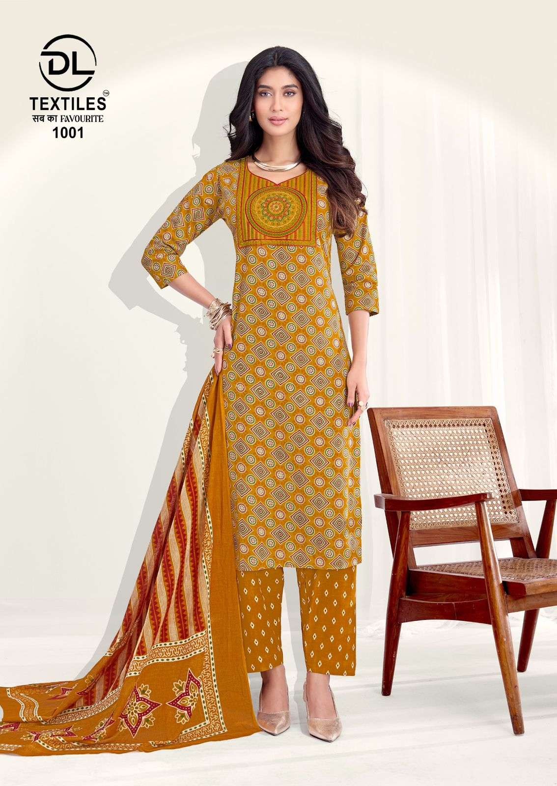 DL Textiles Royal Ajrakh Vol 1 Cotton Kurti Pant Dupatta Set - Amrah Wholesale