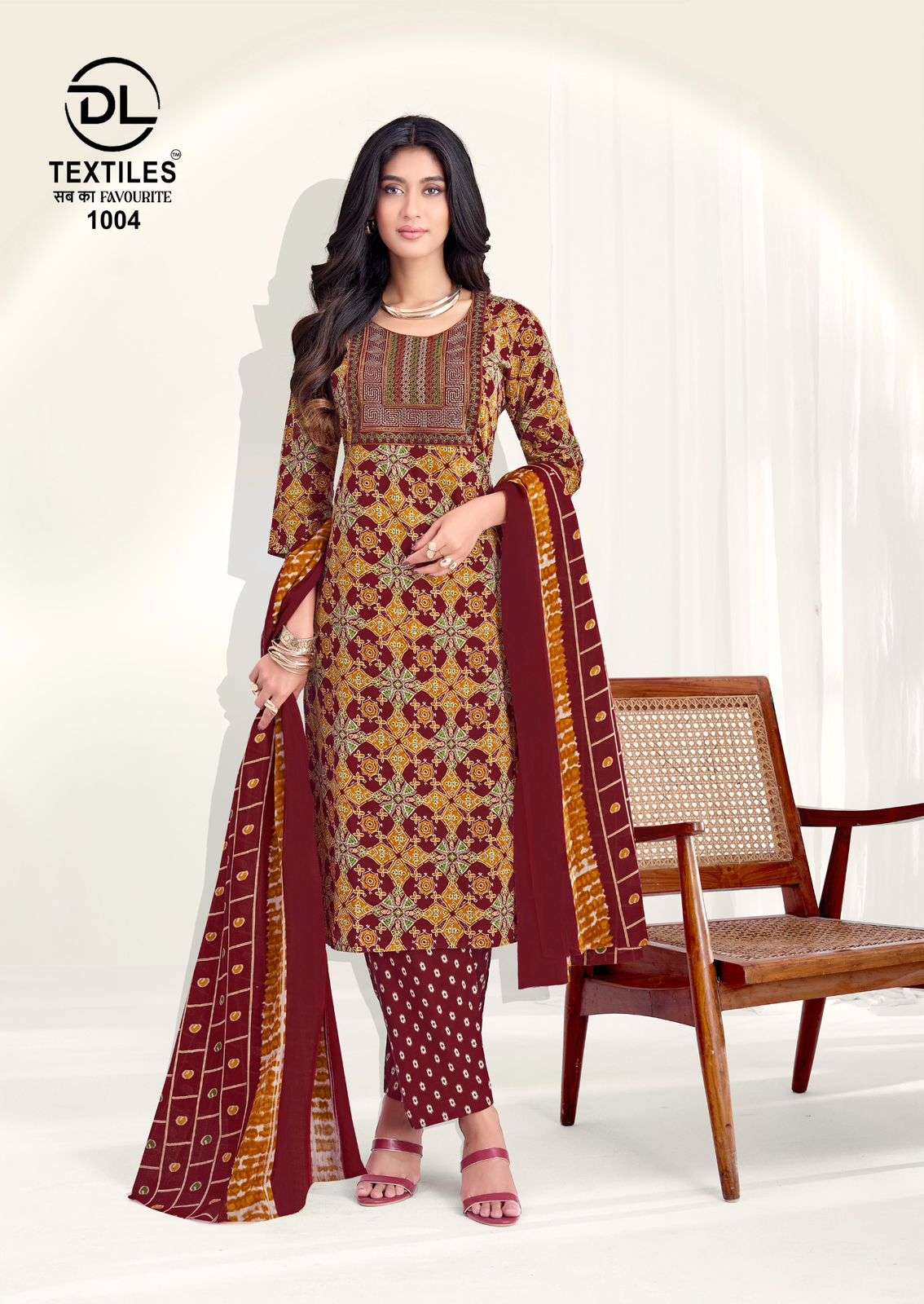 DL Textiles Royal Ajrakh Vol 1 Cotton Kurti Pant Dupatta Set - Amrah Wholesale