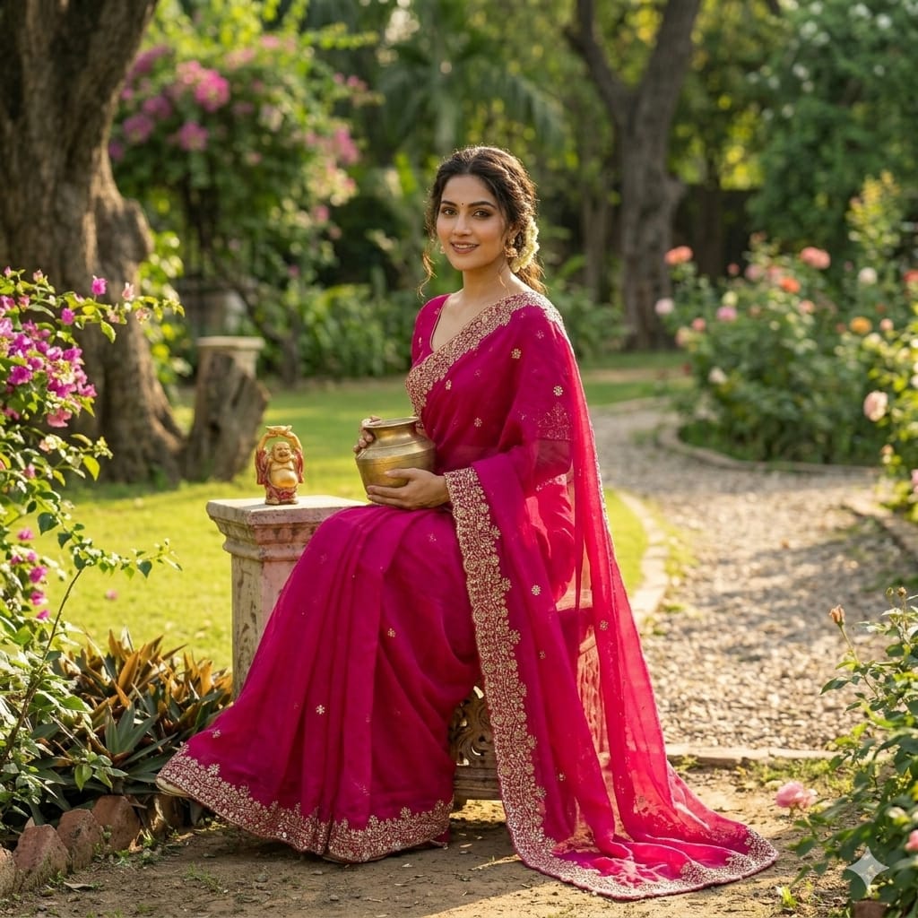 Ds 766 Space Silk Sequence Work Saree