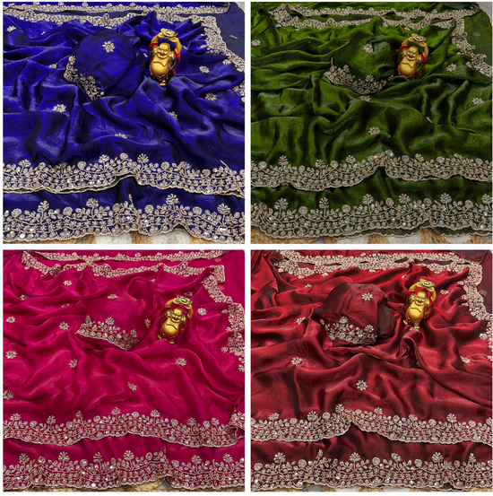 Ds 766 Space Silk Sequence Work Saree