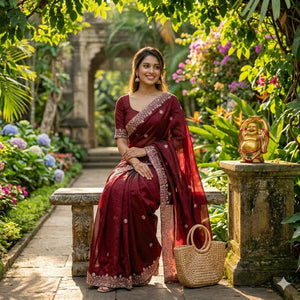 Ds 766 Space Silk Sequence Work Saree