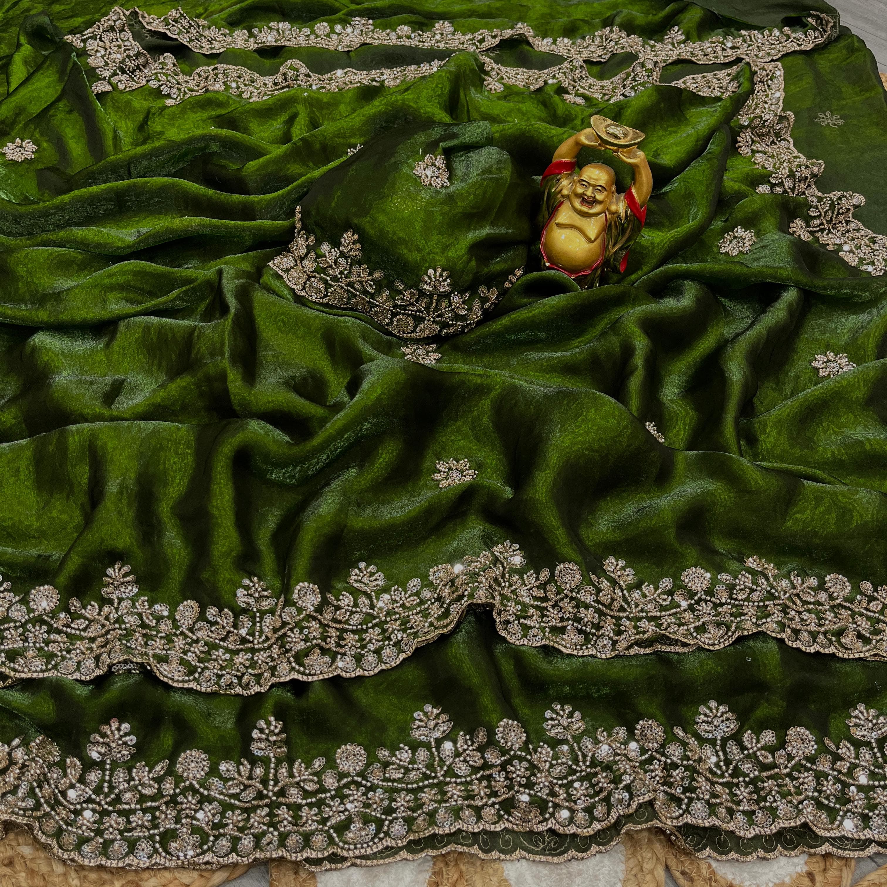 Ds 766 Space Silk Sequence Work Saree
