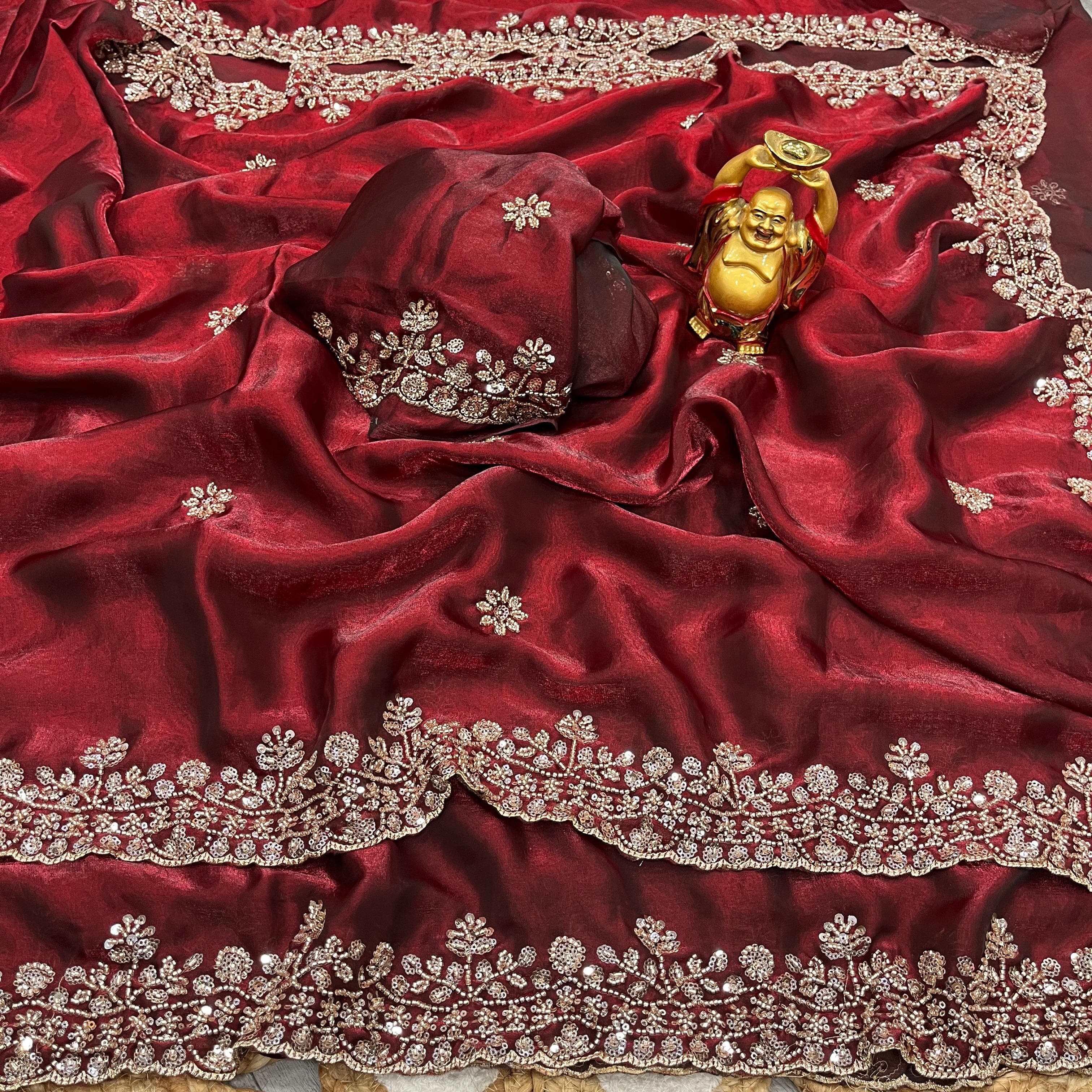 Ds 766 Space Silk Sequence Work Saree